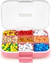 Grote pil Organisator, 9 Compartments Portable Travel Pill Box Case vocht Proof, XL pil Container houder voor vitamines, kabeljauw Leverolie, Supplementen, Medicatie (Roze)