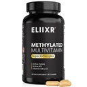 Eliixr Methylated Multivitamine Supplement voor mannen en vrouwen, met 1500 mcg actieve folaat en 500 mcg actieve B12 in elke capsule. 60 capsules, 60 dagen voorraad, ijzervrij, Made in The USA