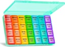 XL Large Weekly pil Organizer 4 keer per dag, 7 dagen pil dozen en Organisator AM PM, Grote Compartiments pil Case, Maandelijks Medication Organizer 28 dagen Dispenser voor visolie