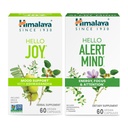 Himalaya Hallo Vreugde met Ashwagandha voor het verbeteren van Mood and Spirits & Himalaya Hello Alert Mind met Bacopa voor energie, aandacht & aandacht, kruidensupplement, 60 capsules elke