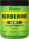 Zolotus Berberine Supplement 40 in 1, met Sea Moss, Kaneel, Melkdistel, Apple Cider Vinegar, Quercetin, Beste Supplement voor het immuunsysteem, Digestie en Hartgezondheid