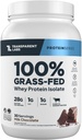 Transparant Labs Grass-Fed Wei Proteïne Isolaat - van nature op smaak gebracht, Glutenvrij Wei Proteïne Poeder met 28 g eiwit per portie & 9 Aminozuren - 30 porties, Melkchocolade