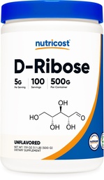 Nutricost D-Ribose Poeder 500 Gram - 5000mg per portie, Non-GMO (500 Gram)