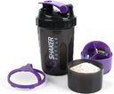 Shaker Bottle - Proteïne Shaker Cup met opslag compartments - Leak-proof Workout Shake Bottles with Mixer for Smooth Mixing-500ML/16oz (PURPLE & Black)