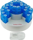 Deke Home - 31 dagen Maandelijkse pil Organizer XL met pil Cutter, BPA-Free, 4 keer per dag (AM PM), Grote pil Box voor meerdere dagelijkse doses, verwijderbare afdelingen, harde case reisdispenser