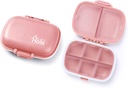 Holii 2PS 8 Compartments Travel Pill Organizer, Pocket Pharmacy for Purse Daily Pill Box Portable Medicine Organizer Vitamine houder Container (Lichte Roze)
