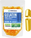 XPRS Nutra Maat 4 Lege Capsules - 100 Tel kleine lege Gelatine Capsules - Pillen DIY Capsule vullen - Vulbare Pure Bovine Pill Gel Caps voor Do-It-Yourself Supplementen (Goud)