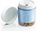 Grote Pillen Organisator, Dagelijkse Pillen Dispenser Flessen met 7 Large Compartments, Jumbo Pill Box, Pill Opslag Container voor Vitamine, Visolie, Medicine Supplement, Gemakkelijke Turn Lid met Bijgevoegde Label, Blauw