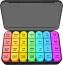 Zoksi 7 dagen pil Organizer 4 keer per dag, Weekly Pill Box, Travel Pill Case, Daily Medicine Organizer, Medication Container met 28 draagbare afdelingen voor visolie, vitamines of supplementen (zwart)