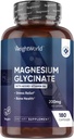 GewichtWorld Magnesium Glycinate Capsules 200mg - 180 Capsules (3 maanden) met vitamine B6 - Biobeschikbaarheid Magnesium Glycinate Supplementen - Third-Party Tested, Vegan, Non-GMO, & Allergenen-Free
