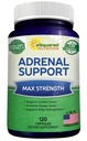 aSquared Nutrition Adrenal Support & Cortisol Manager Supplement (120 capsules) - Adrenal Health w/Vitamine C Complex Pillen ter ondersteuning van vermoeidheid & stress Relief-Ashwagandha, L-Tyrosine, Rhodiola & Ginseng