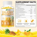 Calcium Magnesium Zink Gummies met vitamine D3, ashwagandha supplement - hoge potentie verbeterde absorptie - Ananas smaak-90 Tellen