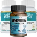 Spermidine & Fisetin Longevity Bundle: 20mg Spermidine + 300mg Fisetine + Digestieve Enzymen voor Gut Health 
