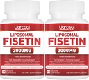 Fisetin Supplement 2000mg for Healthy Aging and Longevity, Skin Health, Brain - Soy Free, Vegetarian - 60 Softgels(2 Flessen)