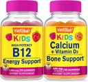WellYeah Vitamin B12 Kids + Calcium + Vitamin D3 Kids, Gummies Bundle - Great Tasting, Vitamin Supplement, Gluten Free, GMO Free, Chewable Gummy