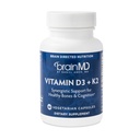 BRAINMD Vitamine D3 + K2-60 Capsules - synergistische ondersteuning voor gezonde botten en cognitie - Glutenvrij - 60 porties