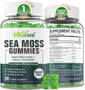 1Pack Sea Moss Gummies Sugar-Free, Extra sterkte Ierse Mos Gel Supplement met Jodium, Chlorofyl, Ongefilterd ACV, D3, Burdock Root, Blaaswrak voor Immune, Digestief, Huid, Haar, Det