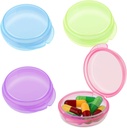 4 stuks Mini Pillen Organisator Kleine pil Box Cute Portable Pill Case voor Pocket Purse Reizen Opslag Containers Oordop Case Medicine Dispenser Vitamine houder(Blue+Pink+Purple+Green)
