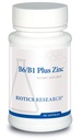 Biotica Onderzoek B6 B1 Plus Zink Supplies Actieve vormen van B Vitaminen, 5mg Zeer biologisch beschikbare vorm van zink, Hulpmiddelen in activiteit van meer dan 300 Verschillende zink Afhankelijke enzymen 90 Capsules