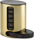 Dagelijkse Pillen Organisator - (4 keer per dag) Stapelbare Medicatie Herinnering - Premium Weekly AM/PM Pill Box met 7 Dagelijks Stapelbare Trays en Medicine Organisator voor Vitaminen, Visolie en Supplementen, Goud