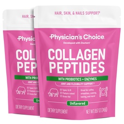 Collageen Peptides Powder - Gehydrolyseerd eiwit(Type I & III) - Digestieve enzymen - Keto Collageen Powder for Women & Men - Hair, Skin, Joints & Workout Recovery Aid - Grass Fed, Non-GMO - Two-pack