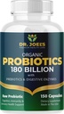 Biologische Probiotica 180 Miljard CFU - 40 Strains Vegan Probiotica + Prebiotica + Digestieve Enzymen - Gut & Immune Health - 100% Pure, Maximale Potentie & Plank Stable - Made in the USA