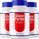 Gluco Fortex Capsules, GlucoFortex Ondersteuning Supplement Pillen - Maximale sterkte, Gluco Fortex Gezondheid en Wellness Alle natuurlijke Formule, Officiële GlucoFortex Health Capsules Beoordelingen (3 Pack)