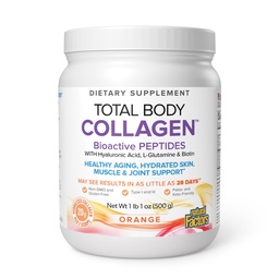 Natuurlijke factoren, Total Body Collageen, Bioactive Peptides Powder for Healthy Skin, Hair & Joints, Orange