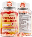 Collagen Peptide Gummies for Women Men, Sugar Free Multi Collagen Supplement, 1400mg Hydrolyzed Collagen Types I II III V X, 5000mcg Biotin, Vitamin C A E D3 B6 for Hair, Skin & Nails, Bone, 60Cts