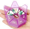 Pillen Organisator, Pillendoos, Kleine Pillen Case, Medicine Pillen Organisator 1 Tijd per dag, Weekly Pillen Organisator, Pillencontainer, Pillenhouder, Dagelijkse Pillen Organisator Reizen Pillen Organisator 7 Dag (Paars)