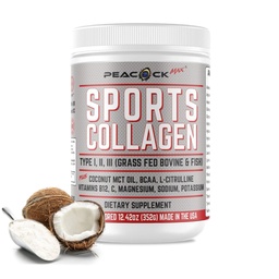 Sport Collageen Electrolytes Powder, 12.42 oz - Grass Fed Bove & Wild Fish Gehydrolyseerd Type I, II, III Multi Collageen Peptiden voor Electrolyte Dranken, Unflavored Protein Powder met BCAA, Magnesium