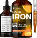 Liquid Iron Supplement for Women and Men - Iron Drops with B6, B9, B12, Vitamin C for Anemia, Blood Builder, Folate for Red Blood Cell and Immune Support MCT Oil (2 FL OZ, Cirtruc)