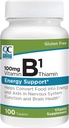 Quality Choice Vitamine B1 Thiamine 100 mg Energy Support, Zenuwstelselfunctie, & Brain Health Vitamine Supplement Tablets, 100 Telflessen