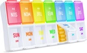 ZIKEE Rainbow Weekly pil Organizer 2 keer per dag voor gemakkelijke tracking, AM PM pil geval, Grote 7 dagen pil Box Twee keer per dag, BPA-vrije medicatie Organisator voor pillen, Vitaminen, Visolie, Supplementen
