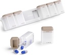 Weekly pil Organizer Magnetische, verwijderbare pil doos 7 Dag 1 Tijd per dag, Grote pil geval reizen, Week Eenmaal dagelijkse medicatie Dispenser, Medicine Container houder voor supplement vitamine, Bruin