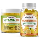 Migraine Relief - Vitamine B2 Gummies (Riboflavine) 400mg & Magnesiumoxide Gummies 400mg, Hoofdpijn Verlichting & Zenuwstelsel Ondersteuning