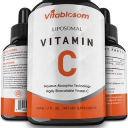 Liposomale vitamine C 2000mg Liquid for Adults, High Absorptie VIT C, Maximize Vitamin C, Immuun System & Antioxidant Support, 60ML (1 Fles)