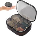Dagelijkse pil Organisator, 4 Compartments Portable Pill Box met Moisture-Proof Design, Cute Medicine Organizer te houden Vitamine, Visolie, Supplementen en Medicatie