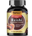 Reishi Mushroom Extract - Premium Quality, Only Fruiting Bodies, Antioxidant, Pmonotes Longevity, Immunity Booster, Energy & Vitality, Removes Fatigue, 90 Veg Caps.