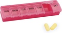 Silicone Weekly Pill Organizer 7 Dag pil Box Medicine Box Daily Artritis-Vriendelijke, Grote Geneeskunde Case Compacte reis pil Container voor pil, vitamine en visolie (Roze)