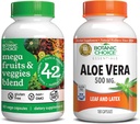 Botanic Choice Mega Fruits and Veggies Blend (60 capsules) + Aloë Vera (180 capsules) Bundel - Energy Balance & Superfood Supplement + Digestief Health Support