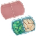 Sibba Pill Organizer Box Case 2 PCS Waterdichte Reizen Geneesmiddelen Container Purse Essentials Kleine schattige visoliehouder Supplementen Mini Pillbox Dispenser Herinnering Portable Pocket Pouch Accessoires