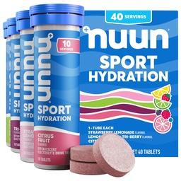 Nuun Sport Electrolyte tabletten voor proactieve hydratatie, gemengde smaken, 4 Pack (40 Servers)
