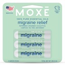 MOXE Migraine Relief Neusinhalatoren, essentiële oliën voor hoofdpijn & spanningsvermindering, draagbare aromatherapie, eenvoudig te gebruiken, zuiver & onverdund, pepermunt, spearmint, eucalyptus, theeboom, USA Made, 3 Pack