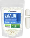 XPRS Nutra Maat 3 Lege Capsules - 100 Telle Lege Gelatine Capsules - Pillen DIY Capsule Vulling - Pure Bovine Pill Gel Caps Vulbare Do-It-Yourself Vitaminen en Supplementen (White)