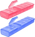 AOVON 2 Pack per week pil Organisator, Dual-Color grote pil geval Set voor meerdere pil tracking, pil doos 7 dag voor reizen, pil container voor thuisgebruik om vitamines, supplementen, medicijnen vast te houden