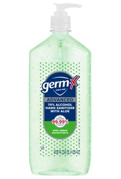 Germ-X Advanced Hand Sanitizer met Aloë en Vitamine E, Niet-drogende Moisturizing Gel, Instant en Geen Rinse Formule, Pump Bottle, Terug naar School Supplies, 1 Liter