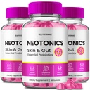 Neotonics Huid en Gut Gummies, Neotonics Huid & Gut Health, Neotonics Gummies Glow up Skin Supplement Neotonics Clear Skin Supplement - Skin Gummies For Smooth Skin Probiotic Gummies Reviews (3 Pack)