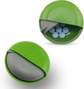 Round Travel pil Organizer - Portable Small Pill Box voor portemonnee - Compact, Leak-Proof Medicine Container voor pillen, vitamines, visolie, supplementen - BPA-Free, duurzaam ontwerp, 2,75" inch Groen