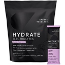 Sports Research® Hydrate Electrolytes Powder Packets - Suikervrij en natuurlijk op smaak gebracht met vitamines, mineralen en kokoswater - Ondersteunt Hydration - 16 Packets - Passiefruit